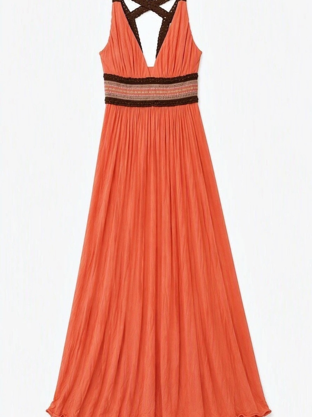 Sky Maxi Dress in Orange Size Medium